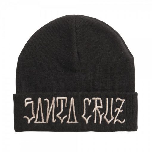 Santa Cruz Lettered Beanie Black